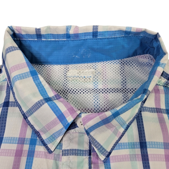 Columbia PFG Plaid Vented Fishing Shirt Short Sleeve Men's Size Large Multicolor - Picture 6 of 12